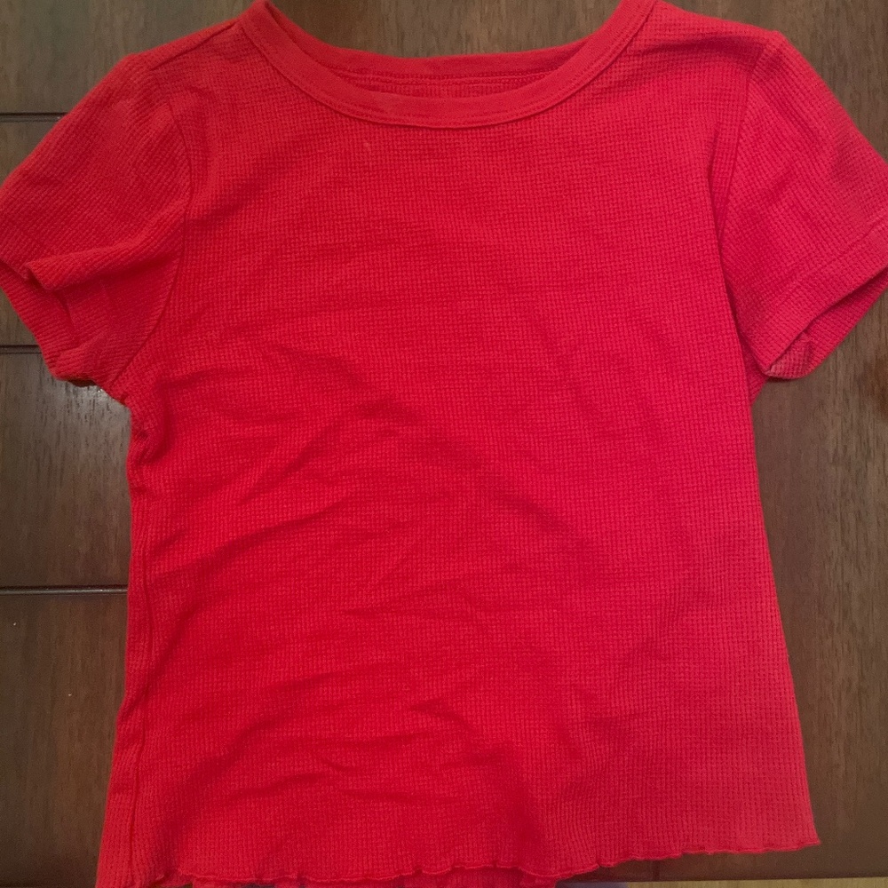 red baby tee